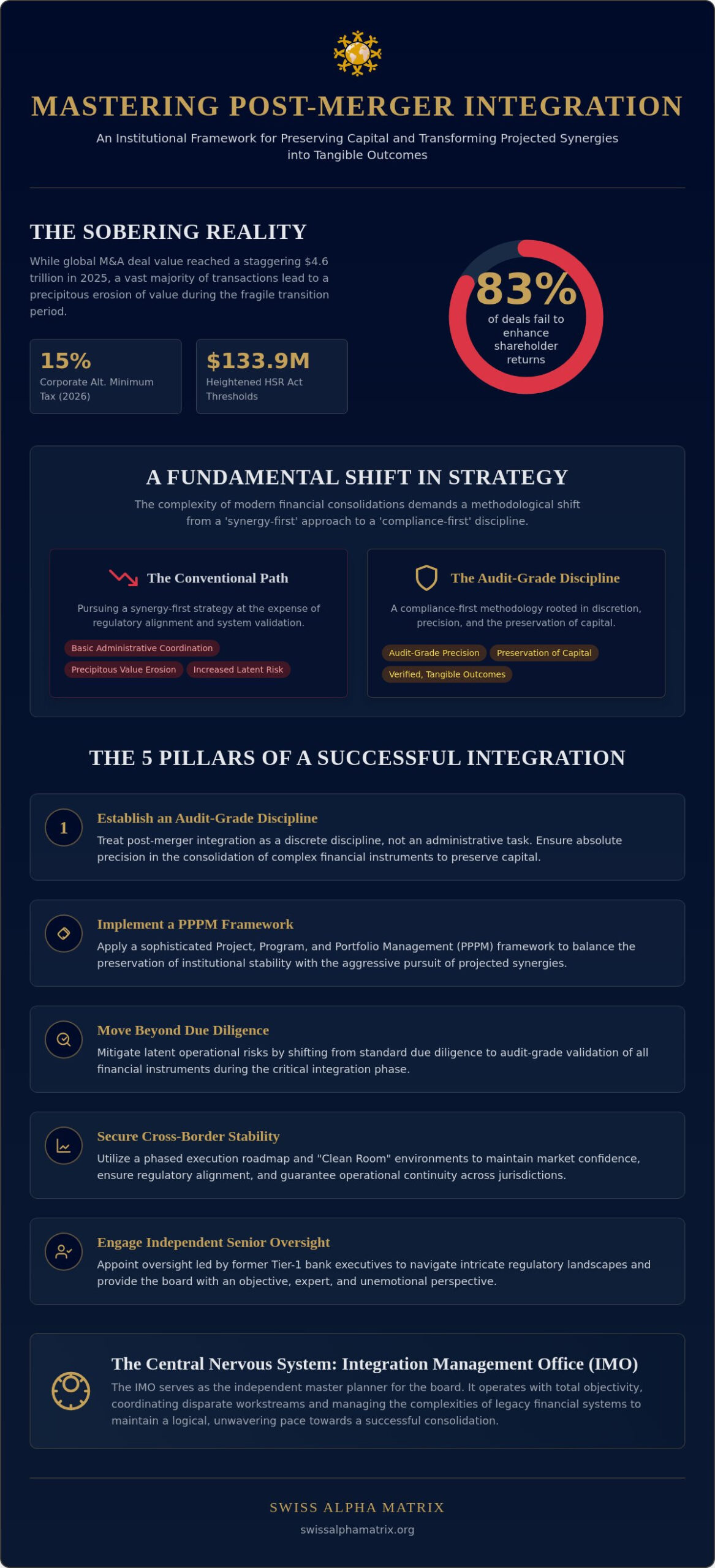 Post-Merger Integration Project Management: An Institutional Framework for 2026