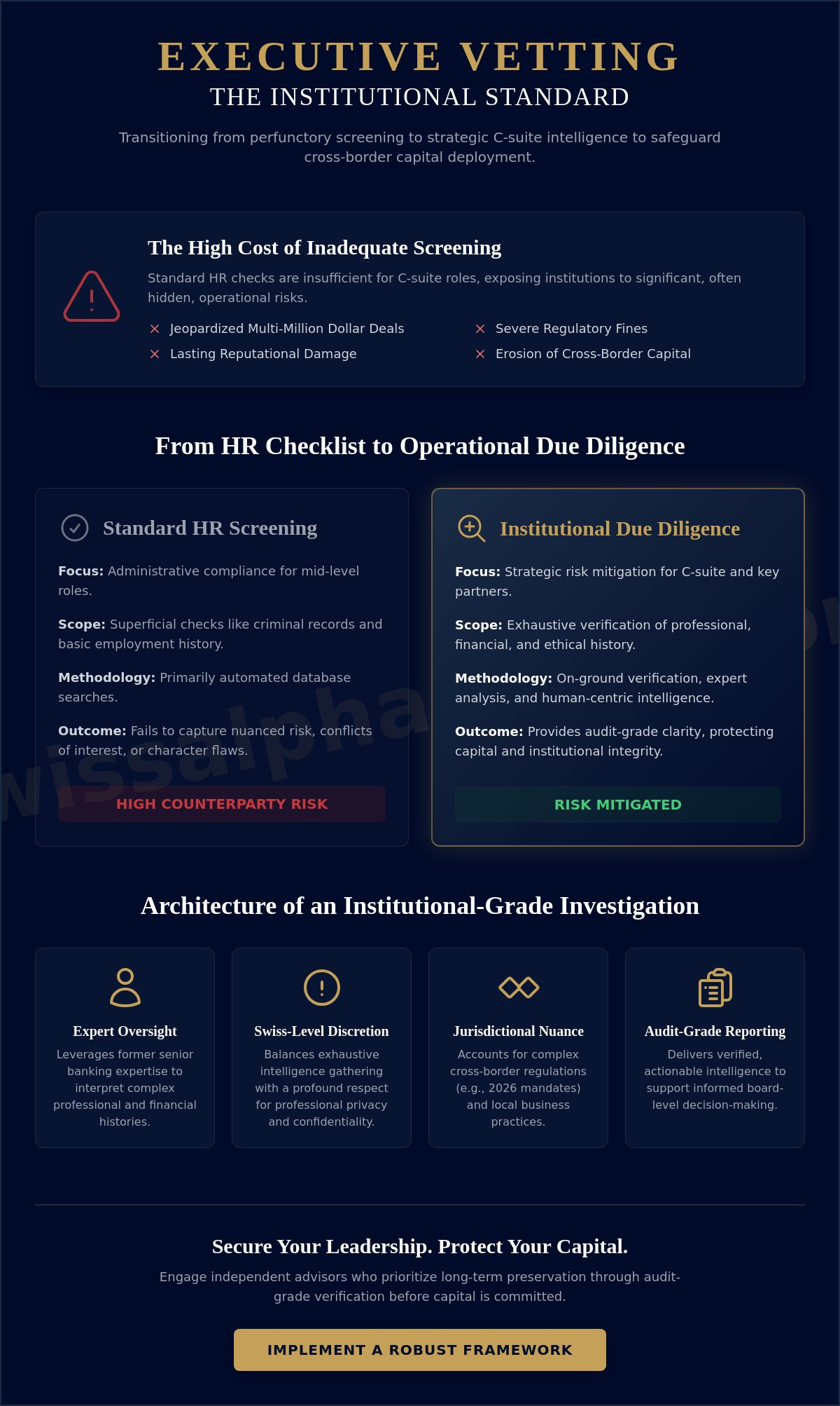 Background Checks for Key Executives: An Institutional Framework for Capital Protection